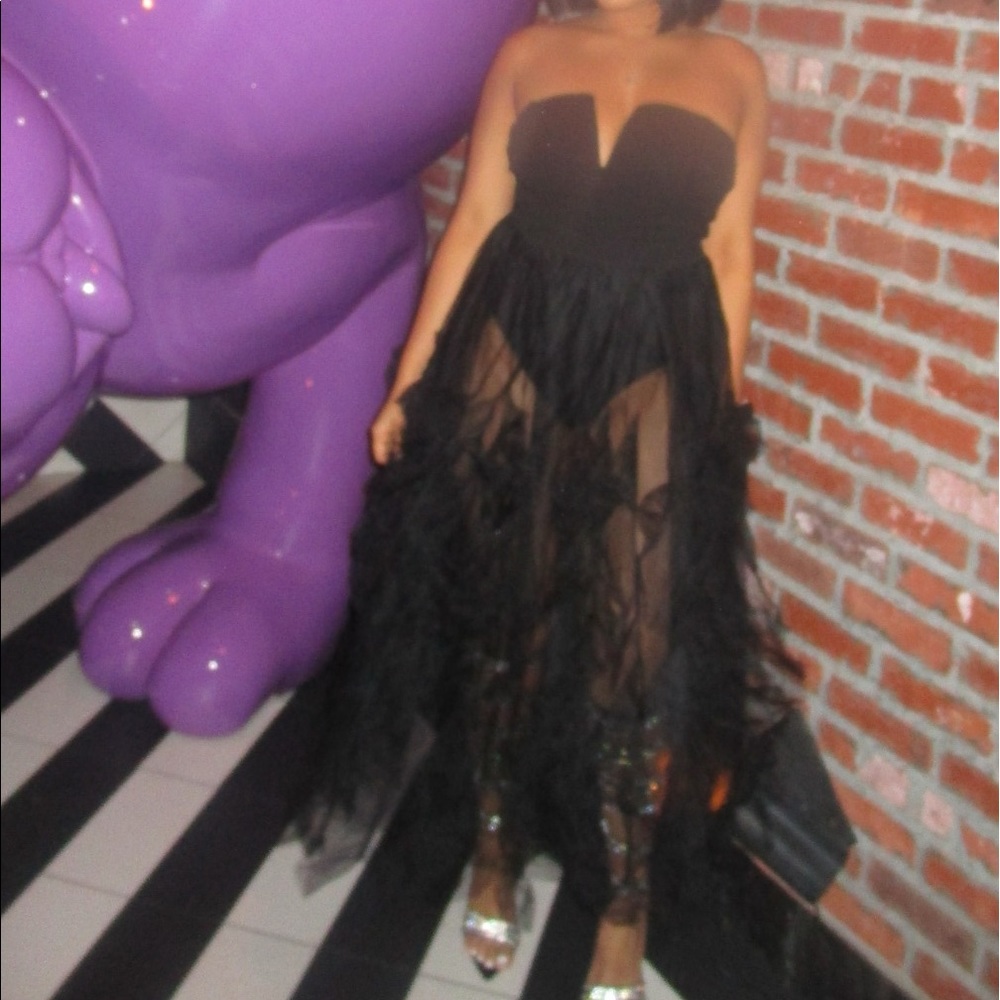Black strapless tutu dress